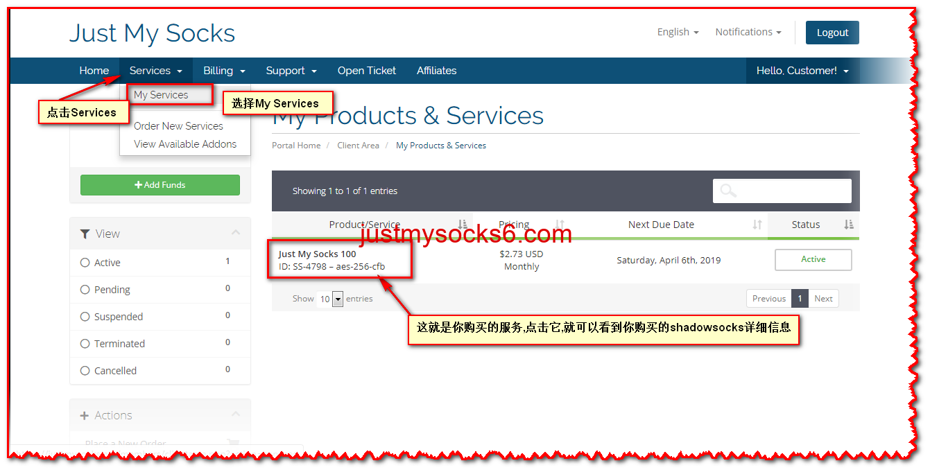 Just My Socks新手教程：如何查询已使用了多少流量